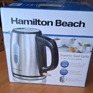 Hamilton Beach Stainless Steel and Black Kettle